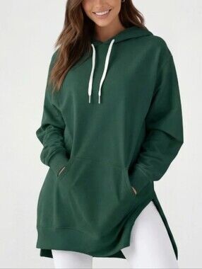 The Warmy Oversized Hoodie Dress Green NIB Various Sizes
